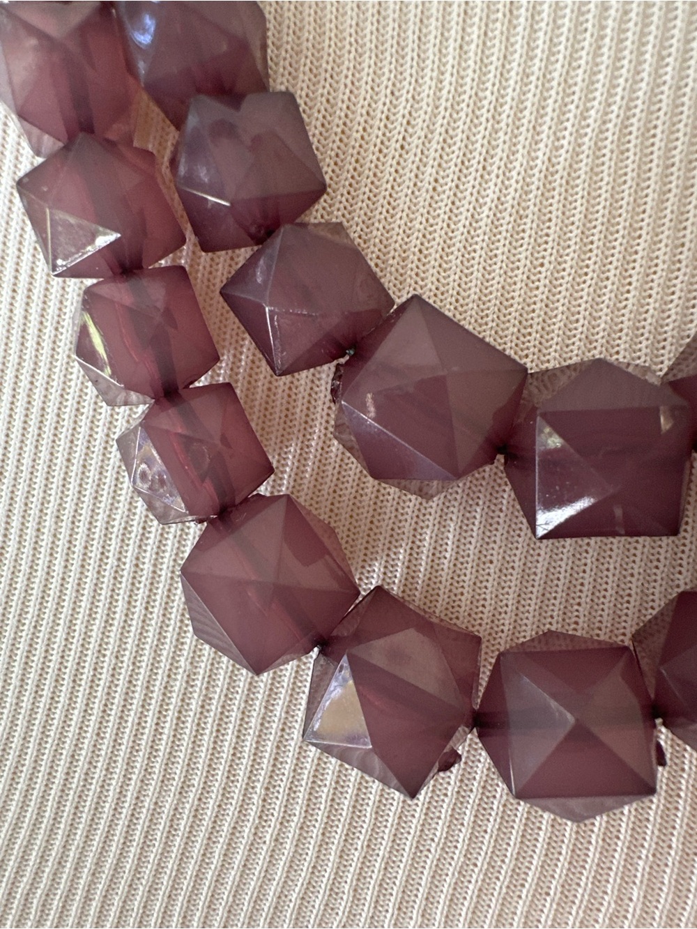 Smokey Amythest Acrylic Bead Neckalce.  One of a Kind Sample.